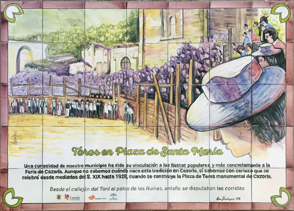 Mural cerámico Toros en Plaza de Santa María