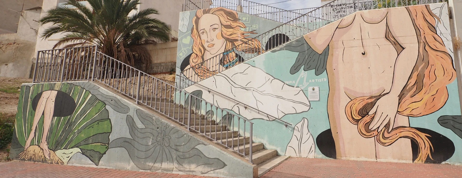 Mural de la deconstrucción del nacimiento de Venus. Arte Mural.