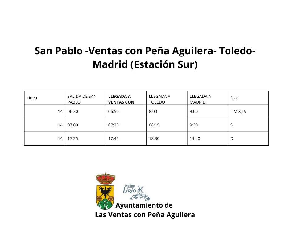 Horarios de los autobuses