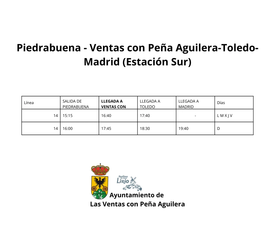 Horarios de los autobuses