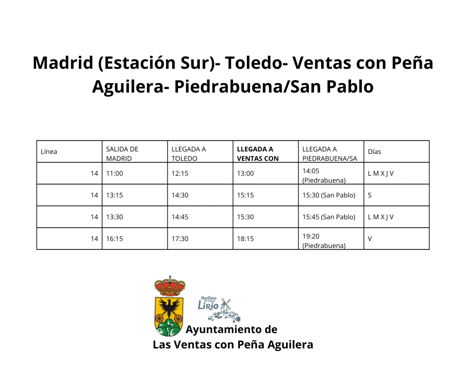Horarios de los autobuses